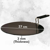 Kuber Industries Hard Anodized Aluminum Chapati Tawa with Bakelite Handle for Cooking | Scratch & Stain Resistant Gas Stove Compatible Tawa for Roti, Dosa, Chilla & Paratha | Black